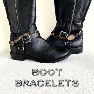 Boot Bracelets Brass & Silver Chain Boot Jewelry